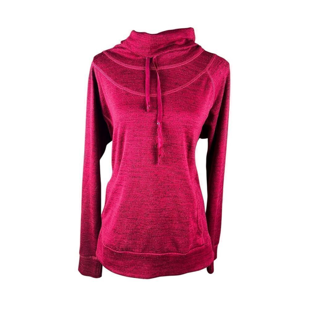Kuhl Lea pullover women’s XL maroon red cowl neck kangaroo pocket